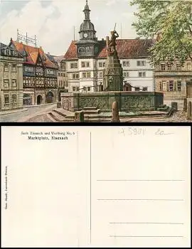 99817 Eisenach Marktplatz Künstlerkarte Mandt-Verlag * ca.1920