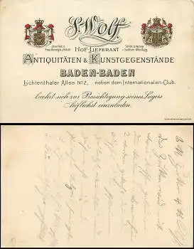 76480 Baden-Baden, Vertreter-Litho, Antik- & Kunsthandel, * ca.1900
