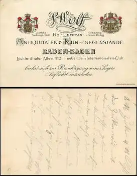 76480 Baden-Baden Vertreter-Litho Antik- & Kunsthandel, * ca.1900