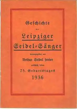 Leipziger Seidel-Sänger (Travestie-Künstler) Broschur 1936