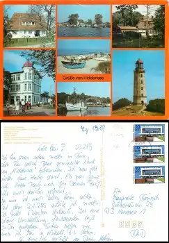 18565 Insel Hiddensee Leuchtturm Großkarte A5 o 1.3.1989