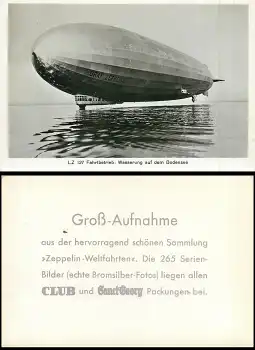 Zeppelin LZ 127 Großfoto Zigarettenwerbung Club ca.1930