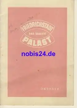 Friedrichstadtpalast Programm Variete Oktober 1951