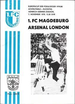 1.FC Magdeburg vs. Arsenal London Fußball Programmheft Europa-Cup der Pokalsieger 7.11.1979