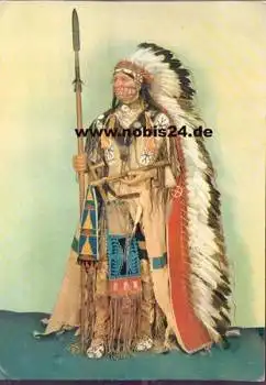 01445 Radebeul Karl May Museum Dakota Häuptling Grosskarte ca. A5  *ca. 1974