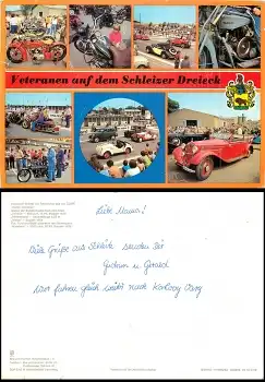 Schleizer Dreieck Veteranen KFZ Grosskarte ca. A5, gebr 1980