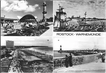 Warnemünde Rostock Grosskarte ca. A5 * 1970