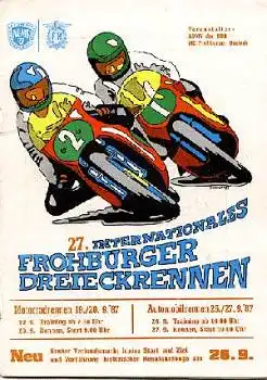 Frohburger Dreieckrennen Motorradrennen 27. Internationales 19.9.1987 Programmheft