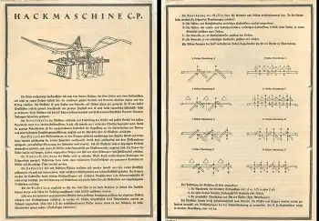 Landwirtschaft Hackmaschine C.P.  Werbeprospekt A4