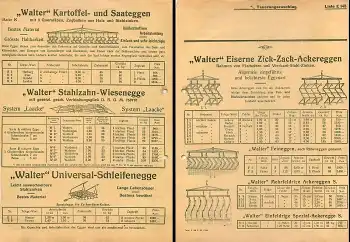 Landwirtschaft "Walter" Kartoffel- und Saateggen Werbeprospekt A4 ca. 1930