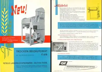 Trocken-Beizautomat K618 Landwirtschaft Werbeprospekt A4 VEB Petkus Wutha 1959