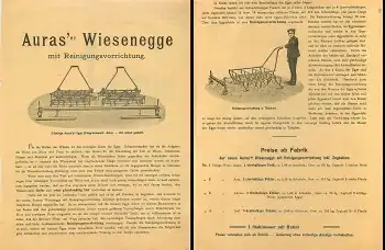 Wiesenegge "Auras" Landwirtschaft Werbezettel ca.1930