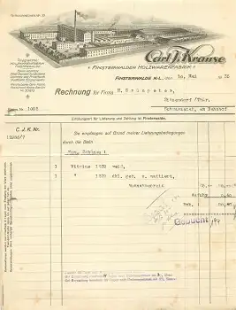03238 Finsterwalde N.-L. Holzwarenfabrik Carl J. Krause Briefkopf mit Firmenansicht 1935
