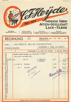 Britz Berlin Chemische Fabrik CF Heyde Briefkopf 1938