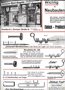 Dresden Grunaer Stasse 10 Eisenwarengeschäft Carl Angele Werbezettel mit Ladenansicht um 1930