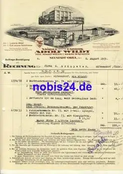07806 Neustadt Orla Möbelfabrik Adolf Wildt Briefkopf mit Fabrikansicht 1935