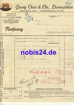 72250 Dornstetten Motoren Betriebsstoffe Georg Oest & Cie Freusenstadt Briefkopf 1919
