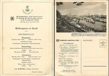 Dampfer "Oceana" Hamburg-Amerika-Linie KdF- Fahrt nach Norwegen 17.9.1935 Menuekarte