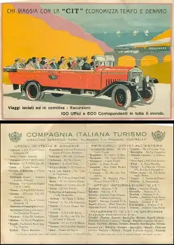 Busruten "Cit" Italia Werbezettel für um 1935