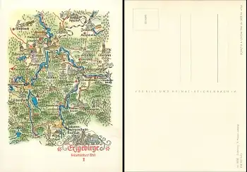 Alfred Hoppe 8038 Erzgebirge Westlicher Teil I Künstlerkarte 1964