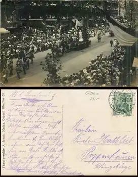 Frankfurt Main Schützenfestzug am Cafe Ruhland Echtfotokarte o 20.7.1912