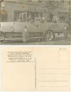 Bus der Elite Rundfahrten Berlin Potsdam Echtfotokarte *1924