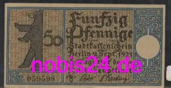 Friedrichshain Berlin Notgeld Bezirk 5 50 Pfennige um 1921