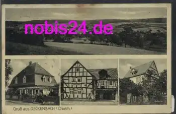 35315 Deckenbach Gasthof Schule Pfarre o ca.1935