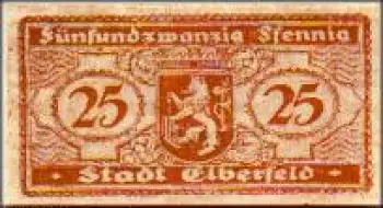 Elberfeld Städtenotgeld Wert 25 Pfennige 1919