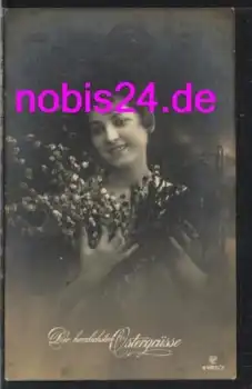 Ostern Frau mit Blumen *ca.1920