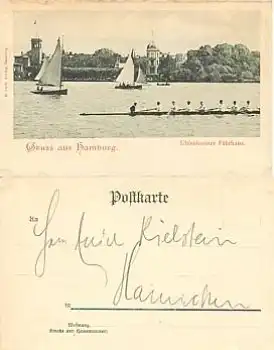 Hamburg Uhlenhorster Fährhaus Ruder Achter  *1900