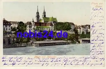 Basel Pfalz mit Münster o 1900