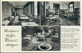 Stuttgart Konditorei und Kaffee Bauer * ca. 1930