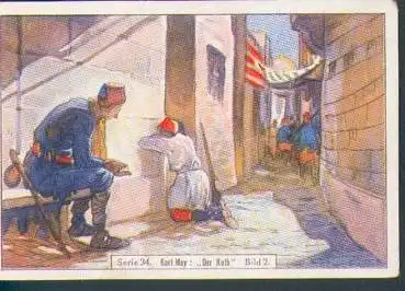 Karl May Serienbilder RS. Werbeaufdruck Champignon-Käse, Serie 34 Bild 2