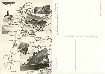 18565 Hiddensee Mehrbildkarte mit Landkarte *1966 Hanich1501