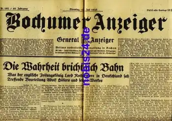 Bochumer Anzeiger 161 Jahrgang 1933