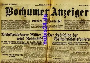 Bochum Gazette 176 Year 1933