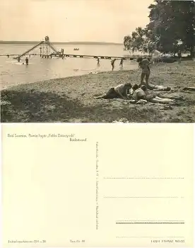 15526 Bad Saarow Pionierlager "Feliks Dzierzynski" Badestrand *1959 Druckvorlage Hanich0081