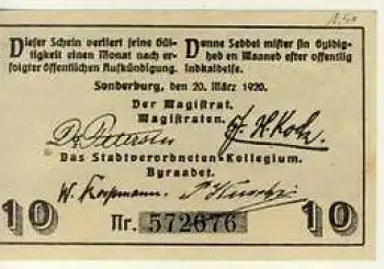 Sonderburg Notgeld 10 Pfennige um 1920