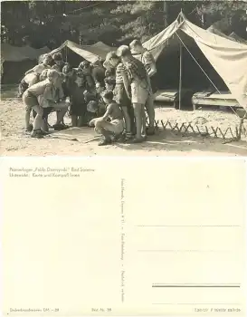 15526 Bad Saarow Pionierlager "Feliks Dzierzynski"  Untericht mit Karte und Kompas *1959 Druckvorlage Hanich0088