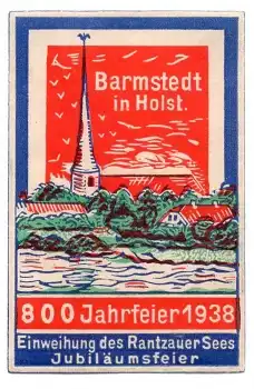 barmstedt in Holstein 800 Jahrfeier 1938 Kofferaufkleber