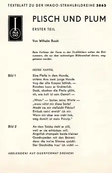 IMAGO Strahlbild Radebeul Textblatt 3863 "Plisch und Plum" Wilhelm Busch