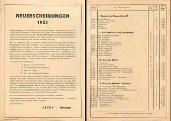ASCOP Dresden Strahlbild Neuerscheinungen 1951 Werbeblatt