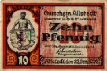 06542 Allstedt Thomas Münzer Städtenotgeld 25 Pfennig 1921