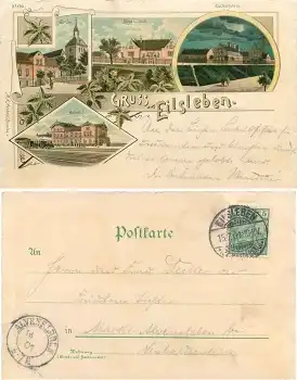 39365 Eilsleben Litho Zuckerfabrik Bahnhof o 15.7.1901