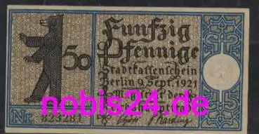 Pankow Berlin Notgeld Bezirk 19 50 Pfennige um 1921