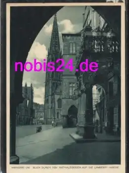Münster Rathausbogenblick Kirche *ca.1955