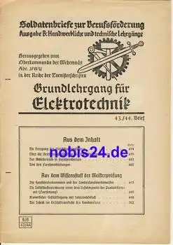 Lehrgang Elektrotechnik Brief 43/44 ca.1942 Heft 30 Seiten