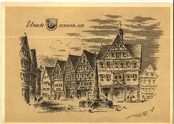 72574 Urach Künstlerkarte Ludwig Schäfer-Grohe * ca. 1950