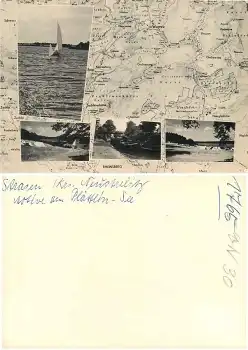 17255 Wustrow Mehrbildkarte mit Landkarte Druckvorlage *1966 Hanich1765
